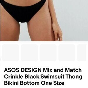 ASOS Black Crinkle Swimsuit Thong